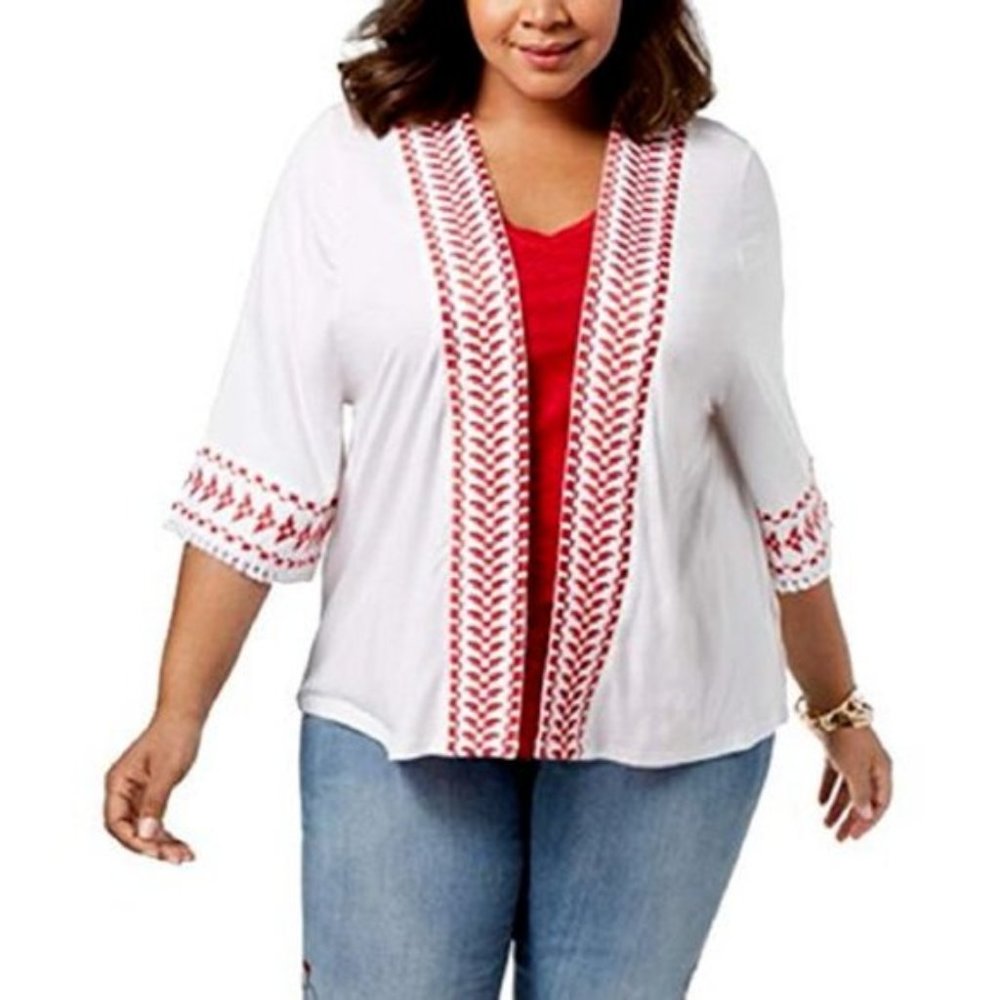 STYLE & CO EMBROIDERED KIMONO